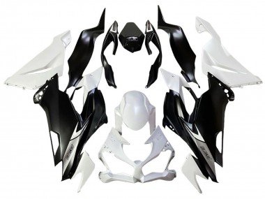 Carenado Moto Kawasaki ZX6R 2013-2018 - Blanco Negro Mate Baratos