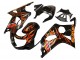 Carenados Moto Suzuki GSXR1000 2000-2002 - Negro Brillante Naranja Llama Baratos