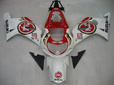 Carenados Moto Suzuki GSXR1000 2000-2002 - Blanco Rojo Lucky Strike Baratos