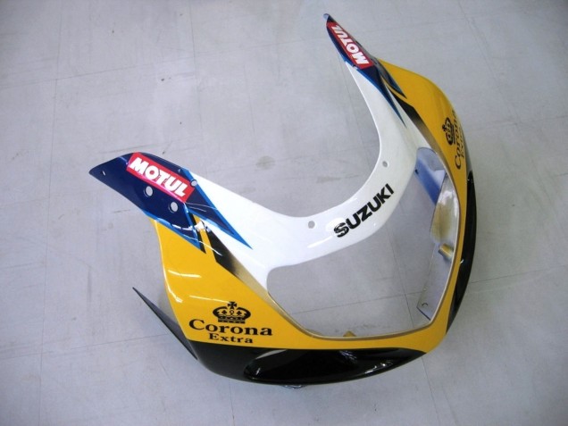 Carenados Moto Suzuki GSXR1000 2000-2002 - Amarillo Azul Oscuro Blanco Motul Corona Baratos