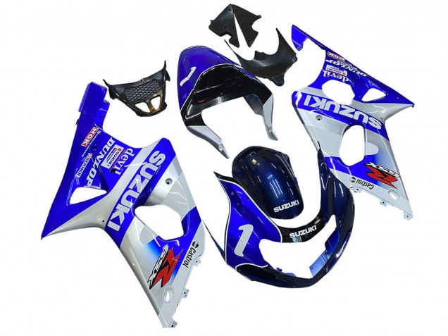 Carenados Moto Suzuki GSXR1000 2000-2002 - Azul Blanco Plata Castrol Dunlop Baratos