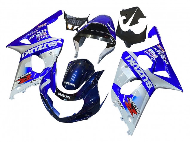 Carenados Moto Suzuki GSXR1000 2000-2002 - Azul Blanco Plata Castrol Dunlop Baratos