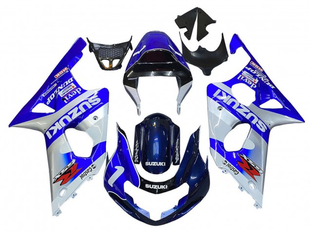 Carenados Moto Suzuki GSXR1000 2000-2002 - Azul Blanco Plata Castrol Dunlop Baratos