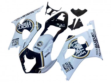 Carenados Moto Suzuki GSXR 1000 2003-2004 - Blanco Negro Oro Motul Lucky Strike Baratos