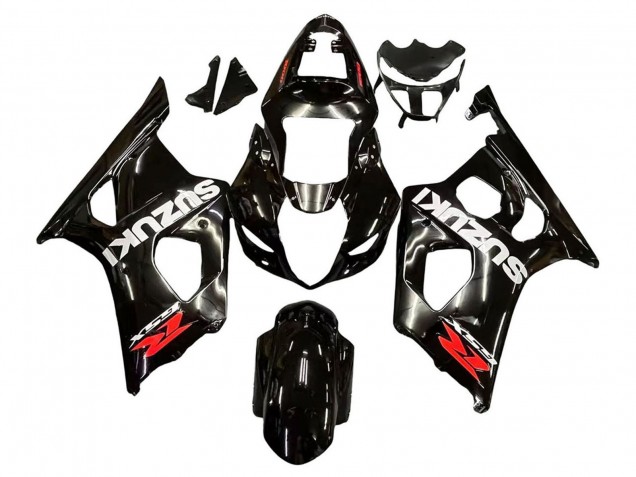 Carenados Moto Suzuki GSXR 1000 2003-2004 - Negro Brillante Blanco Rojo Calcomanías Baratos
