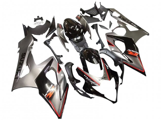 Carenado Moto Suzuki GSXR 1000 2005-2006 - Plata Negro Rojo Baratos