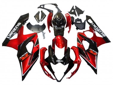Carenados Moto Suzuki GSXR 1000 2005-2006 - Rojo Negro Brillante Baratos