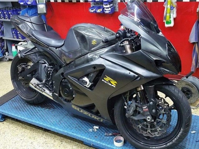 Carenados Moto Suzuki GSXR 1000 2007-2008 - Negro Mate Oro Calcomanía Baratos