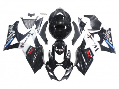Carenados Moto Suzuki GSXR 1000 2007-2008 - Negro Brillante Blanco West Baratos