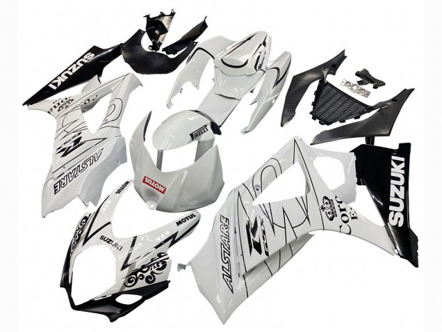 Carenados Moto Suzuki GSXR 1000 2007-2008 - Blanco Negro Alstare Corona Motul Baratos