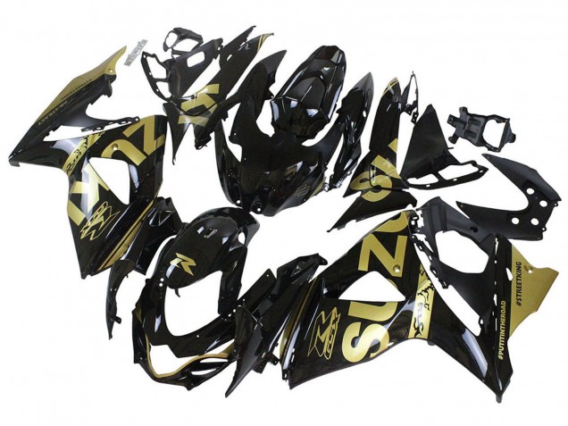 Carenados Moto Suzuki GSXR 1000 2009-2016 - Negro Brillante Oro Baratos