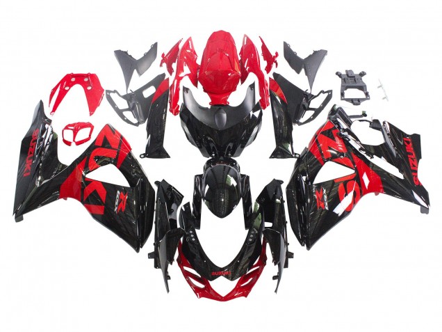Kits Carenado Moto Suzuki GSXR 1000 2009-2016 - Negro Brillante Rojo Baratos