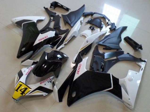 Carenados Moto Honda CBR500R 2013-2015 - Blanco Amarillo Negro Brillante DENSO Baratos
