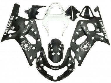 Carenados Moto Suzuki GSXR 600 / GSXR 750 2001-2003 - Negro Brillante Blanco Estrella Baratos