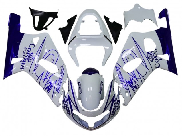 Carenados Moto Suzuki GSXR 600 / GSXR 750 2001-2003 - Blanco Azul Corona Alstare Baratos