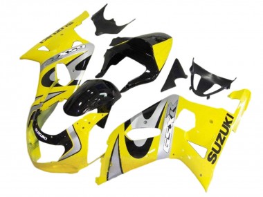 Kits Carenado Moto Suzuki GSXR 600 / GSXR 750 2001-2003 - Amarillo Plata Negro Brillante Baratos