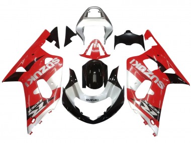 Carenado Moto Suzuki GSXR 600 / GSXR 750 2001-2003 - Rojo Blanco Negro Brillante Baratos