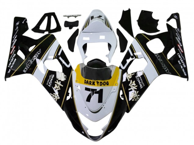Carenados Moto Suzuki GSXR 600 / GSXR 750 2004-2005 - Blanco Negro Amarillo Dark Dog 71 Baratos