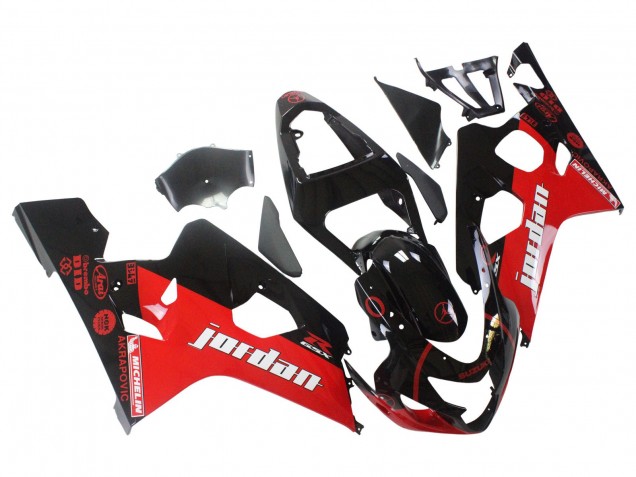 Carenados Moto Suzuki GSXR 600 / GSXR 750 2004-2005 - Negro Brillante Rojo Jordan Michelin Baratos