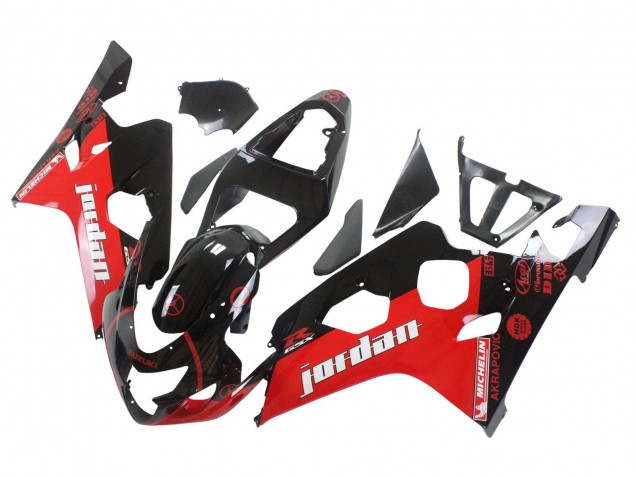 Carenados Moto Suzuki GSXR 600 / GSXR 750 2004-2005 - Negro Brillante Rojo Jordan Michelin Baratos