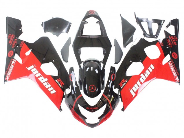 Carenados Moto Suzuki GSXR 600 / GSXR 750 2004-2005 - Negro Brillante Rojo Jordan Michelin Baratos