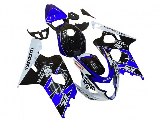 Carenado Moto Suzuki GSXR 600 / GSXR 750 2004-2005 - Blanco Azul Negro Corona Motul Baratos