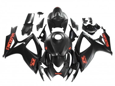 Carenados Moto Suzuki GSXR 600 / GSXR 750 2004-2005 - Negro Mate Rojo Calcomanía Baratos