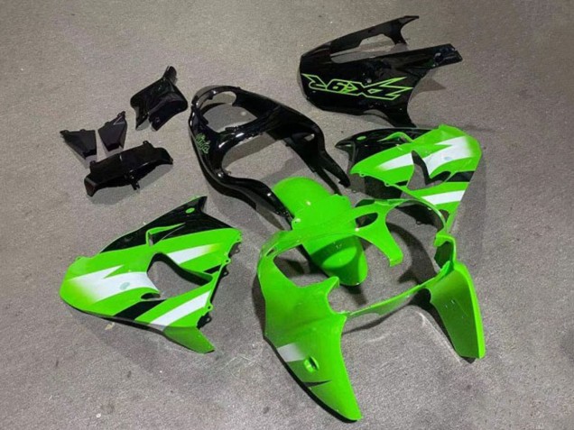 Carenados Moto Kawasaki ZX9R 2000-2001 - Verde Blanco Negro Brillante Baratos