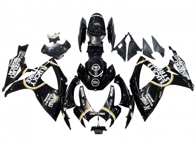 Carenados Moto Suzuki GSXR 600 / GSXR 750 2006-2007 - Negro Brillante Blanco Motul Lucky Strike Baratos