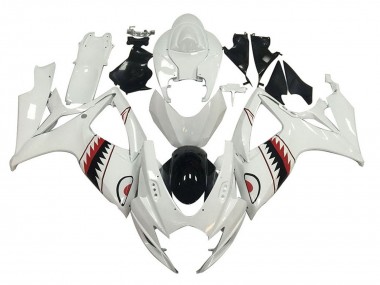 Carenados Moto Suzuki GSXR 600 / GSXR 750 2006-2007 - Blanco Rojo Negro Tiburón Baratos