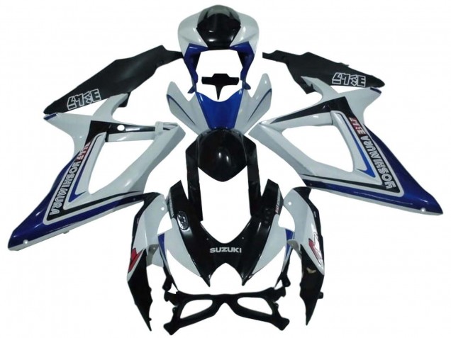 Carenados Moto Suzuki GSXR 600 / GSXR 750 2008-2010 - Blanco Azul Negro Brillante Alstare Baratos