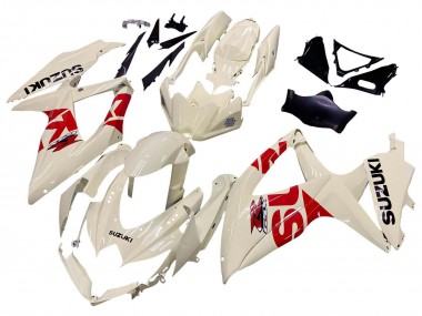 Carenados Moto Suzuki GSXR 600 / GSXR 750 2008-2010 - Crema Blanco Rojo Negro Baratos