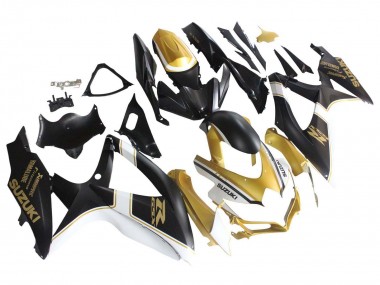 Carenados Moto Suzuki GSXR 600 / GSXR 750 2008-2010 - Negro Mate Blanco Oro Baratos