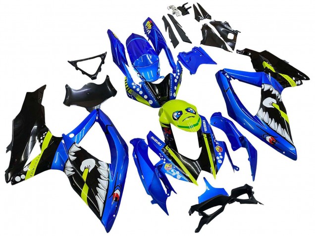 Carenados Moto Suzuki GSXR 600 / GSXR 750 2008-2010 - Azul Fluorescent Verde Tiburón Baratos