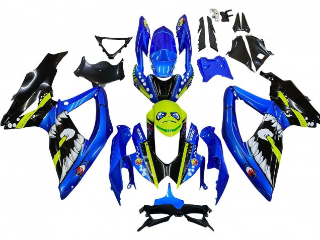 Carenados Moto Suzuki GSXR 600 / GSXR 750 2008-2010 - Azul Fluorescent Verde Tiburón Baratos