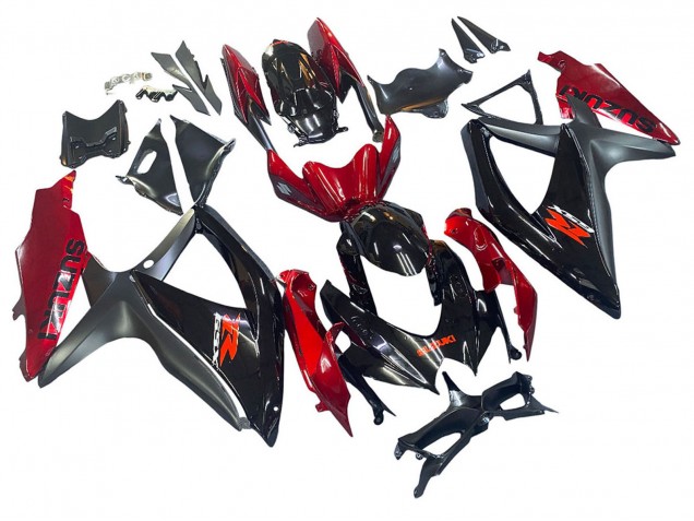 Carenado Moto Suzuki GSXR 600 / GSXR 750 2008-2010 - Rojo Negro Brillante Baratos