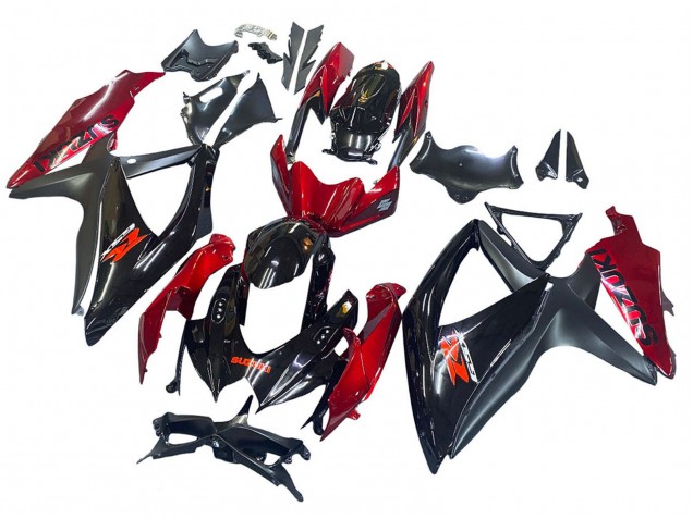 Carenado Moto Suzuki GSXR 600 / GSXR 750 2008-2010 - Rojo Negro Brillante Baratos
