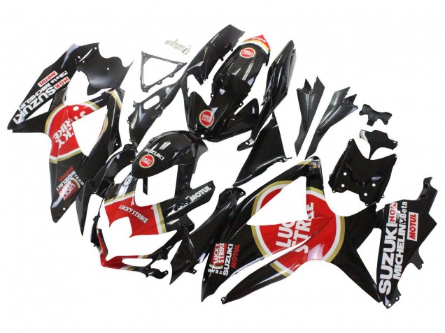Carenados Moto Suzuki GSXR 600 / GSXR 750 2008-2010 - Negro Brillante Rojo Blanco Motul Lucky Strike Baratos