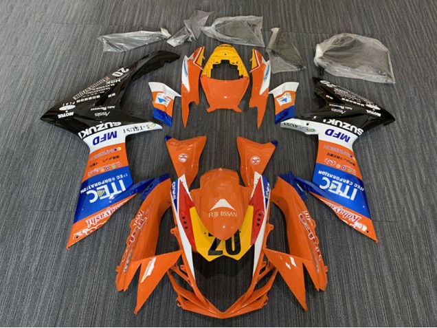 Carenados Moto Suzuki GSXR 600 / GSXR 750 2008-2010 - Naranja Azul Blanco Negro ITEC Baratos