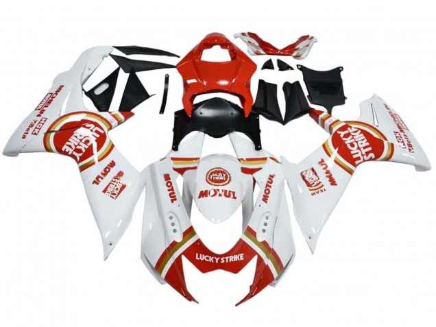 Carenados Moto Suzuki GSXR 600 / GSXR 750 2008-2010 - Blanco Rojo Lucky Strike Baratos