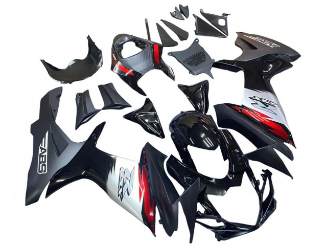 Carenados Moto Suzuki GSXR 600 / GSXR 750 2011-2024 - Negro Brillante Falsificado FibraCarbono Plata Rojo Baratos