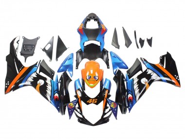 Carenados Moto Suzuki GSXR 600 / GSXR 750 2011-2024 - Azul Claro Naranja Negro Blanco Tiburón 46 Baratos
