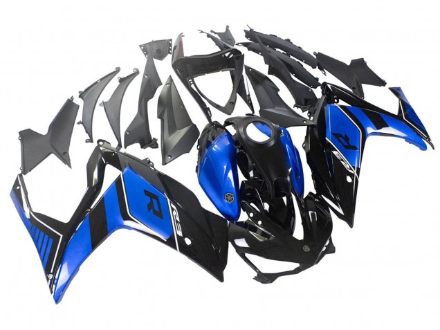 Carenado Moto Yamaha YZF R3/R25 2015-2018 - Azul Negro Brillante Baratos