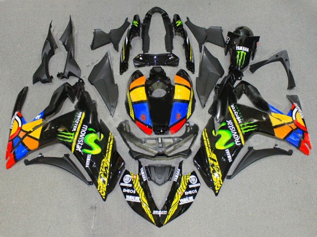 Carenados Moto Yamaha YZF R3/R25 2015-2018 - Negro Brillante Amarillo Blanco Azul ENEOS Monstruo MoviStar RuedaColores Baratos