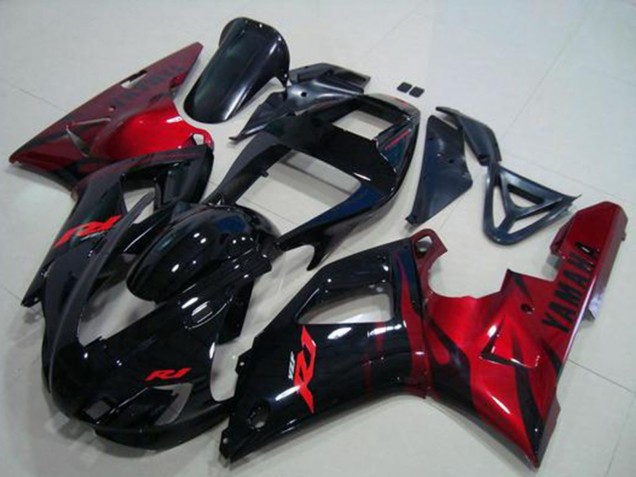 Carenados Moto Yamaha YZF R1 1998-1999 - Negro Brillante Rojo Baratos