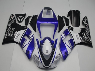 Carenados Moto Yamaha YZF R1 1998-1999 - Azul Blanco Negro Brillante Yamalube Motards Baratos