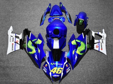 Carenados Moto Yamaha YZF R3/R25 2019-2021 - Azul Blanco Verde Negro Monstruo MoviStar ENEOS 46 Baratos