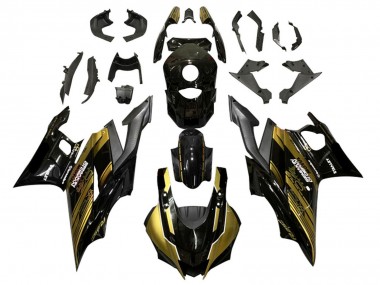 Carenados Moto Yamaha YZF R3/R25 2019-2021 - Oro Negro Brillante Semakin Didepan Baratos