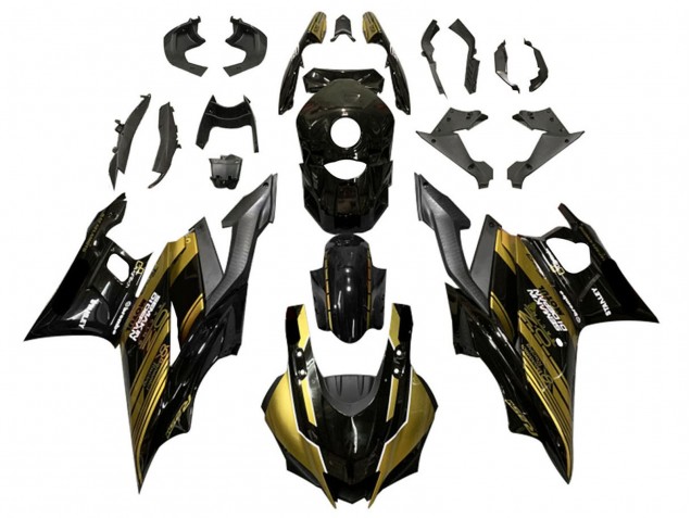 Carenados Moto Yamaha YZF R3/R25 2019-2021 - Oro Negro Brillante Semakin Didepan Baratos