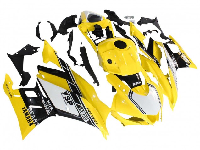 Carenados Moto Yamaha YZF R3/R25 2019-2021 - Amarillo Blanco Negro Raya Baratos